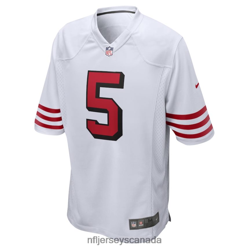 Men San Francisco 49ers Trey Lance Nike White Alternate Game Jersey Clothing NFL TBXFR62192