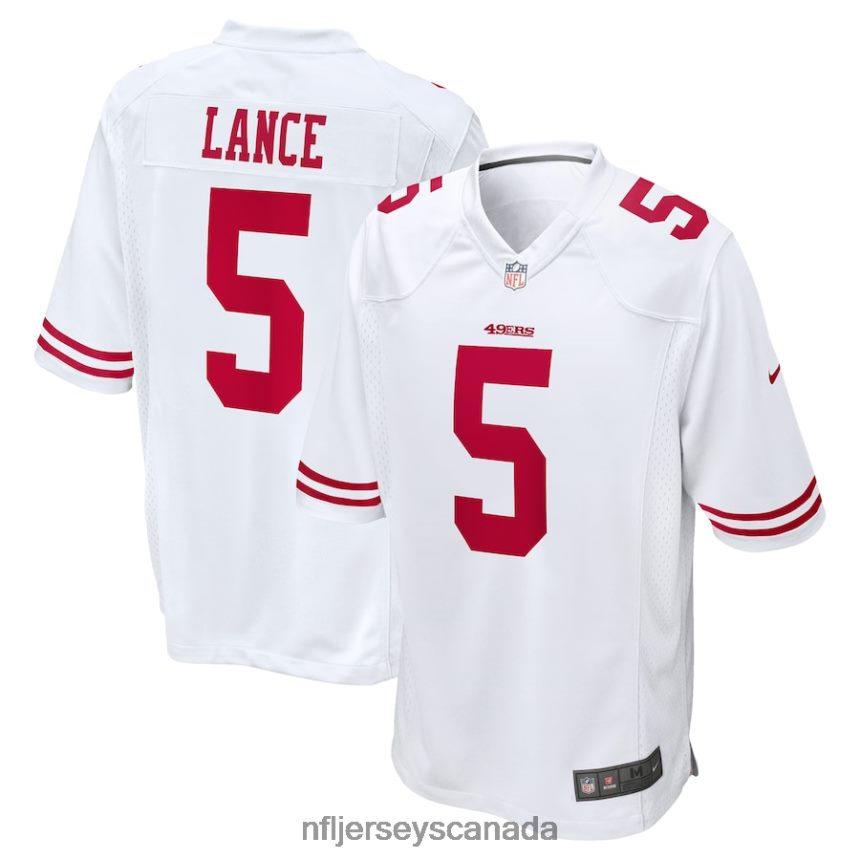 Men San Francisco 49ers Trey Lance Nike White Game Jersey Clothing NFL TBXFR62060