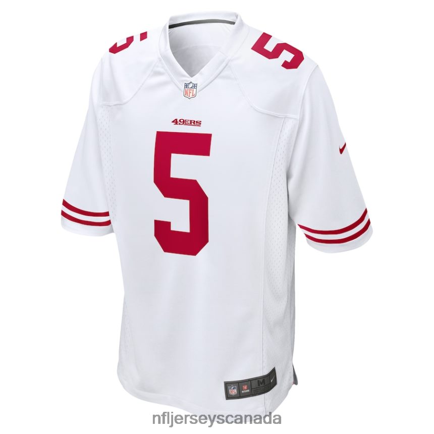 Men San Francisco 49ers Trey Lance Nike White Game Jersey Clothing NFL TBXFR62060