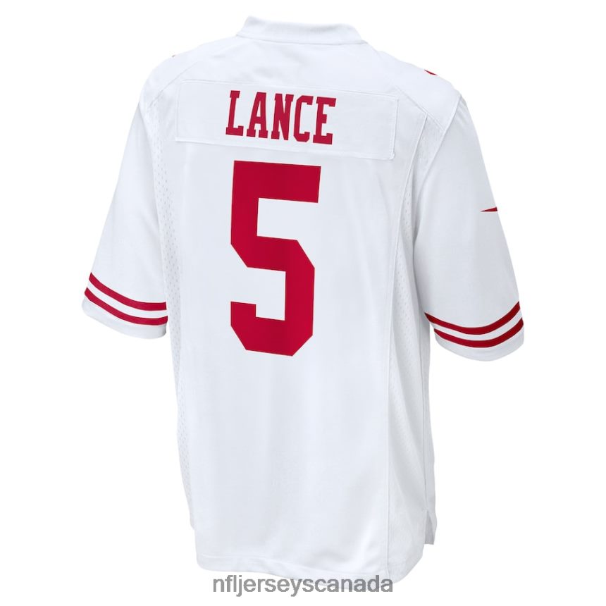 Men San Francisco 49ers Trey Lance Nike White Game Jersey Clothing NFL TBXFR62060