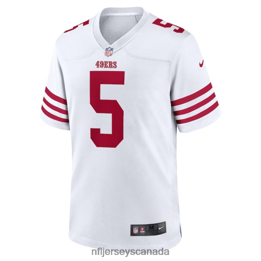 Men San Francisco 49ers Trey Lance Nike White Team Game Jersey Clothing NFL TBXFR65356