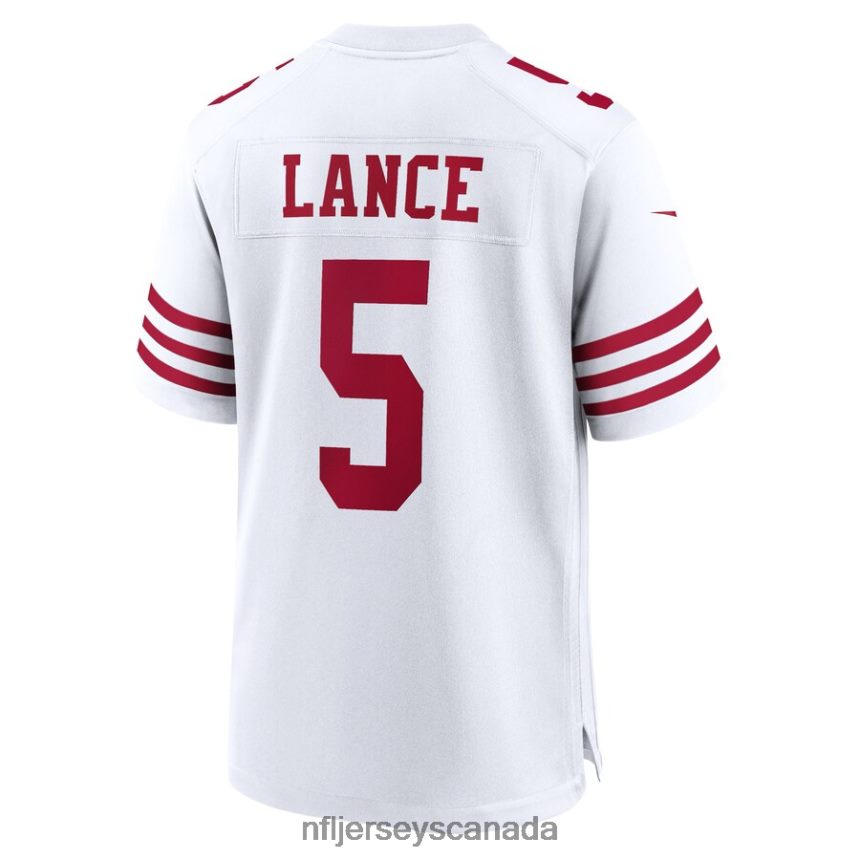 Men San Francisco 49ers Trey Lance Nike White Team Game Jersey Clothing NFL TBXFR65356