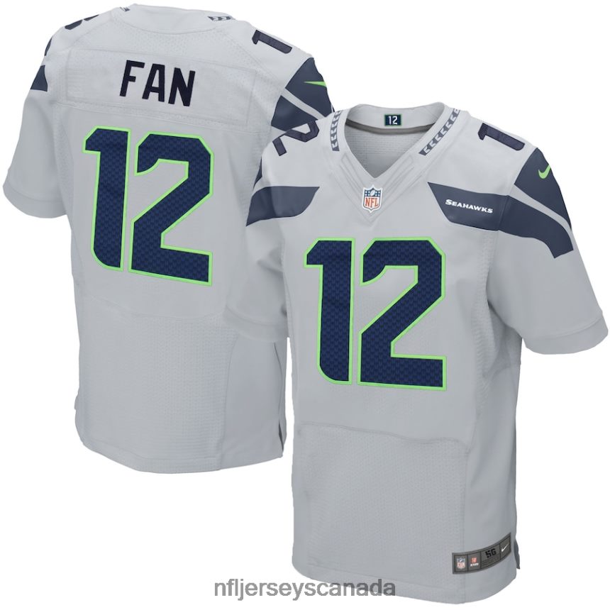 Men Seattle Seahawks 12s Nike Gray Elite Jersey Clothing NFL TBXFR63417