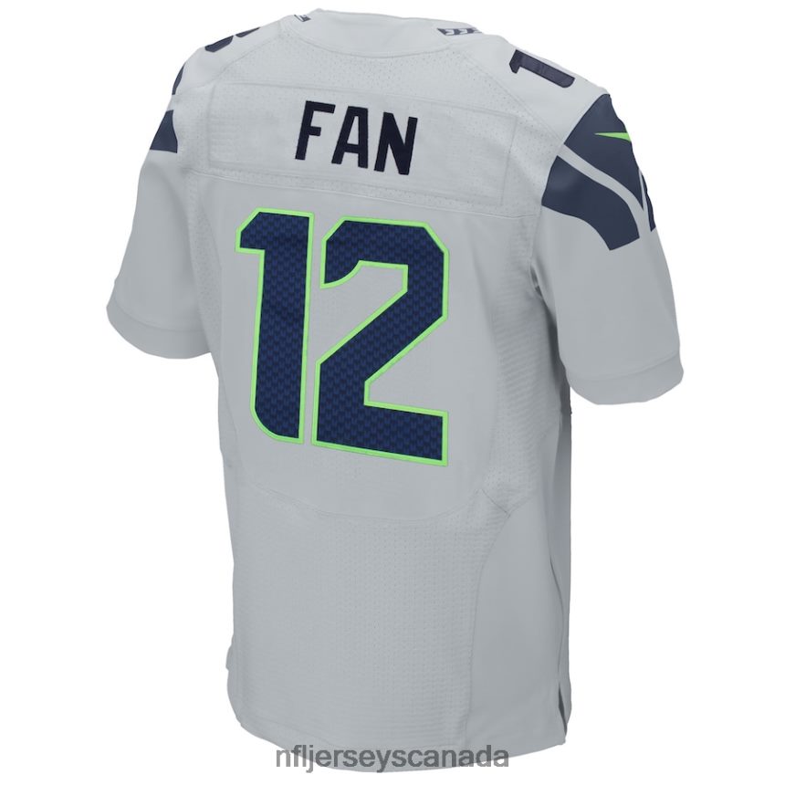 Men Seattle Seahawks 12s Nike Gray Elite Jersey Clothing NFL TBXFR63417