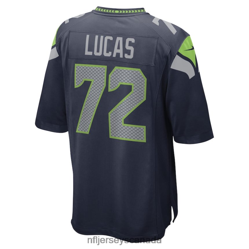 Men Seattle Seahawks Abraham Lucas Nike College Navy Game Player Jersey Clothing NFL TBXFR62854