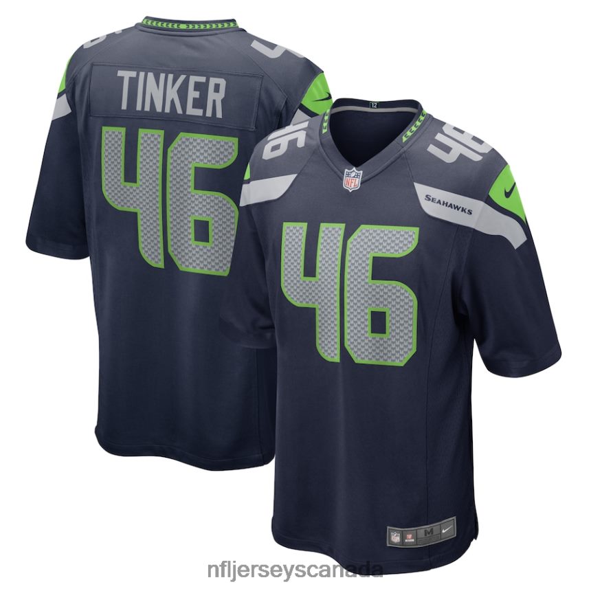 Men Seattle Seahawks Carson Tinker Nike College Navy Home Game Player Jersey Clothing NFL TBXFR65864