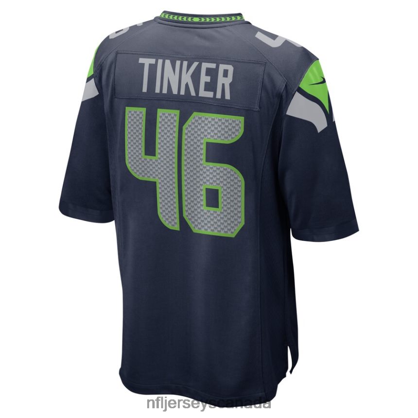 Men Seattle Seahawks Carson Tinker Nike College Navy Home Game Player Jersey Clothing NFL TBXFR65864