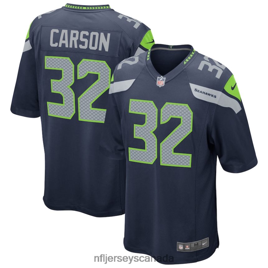 Men Seattle Seahawks Chris Carson Nike Navy Game Player Jersey Clothing NFL TBXFR63898