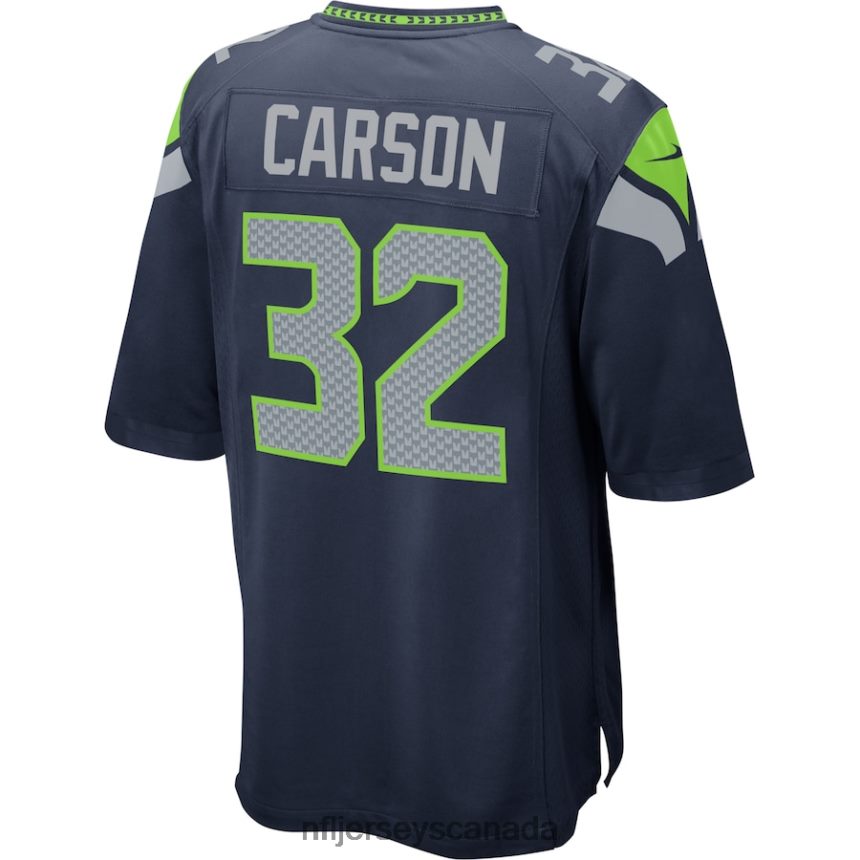 Men Seattle Seahawks Chris Carson Nike Navy Game Player Jersey Clothing NFL TBXFR63898