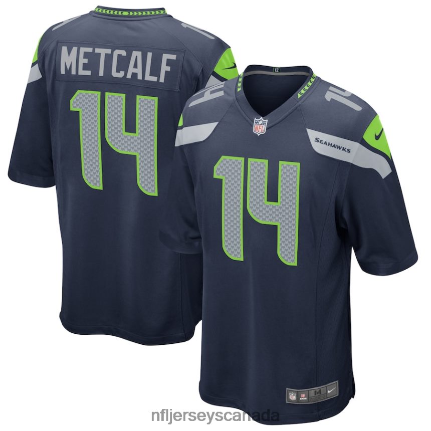 Men Seattle Seahawks DK Metcalf Nike College Navy Game Jersey Clothing NFL TBXFR6103