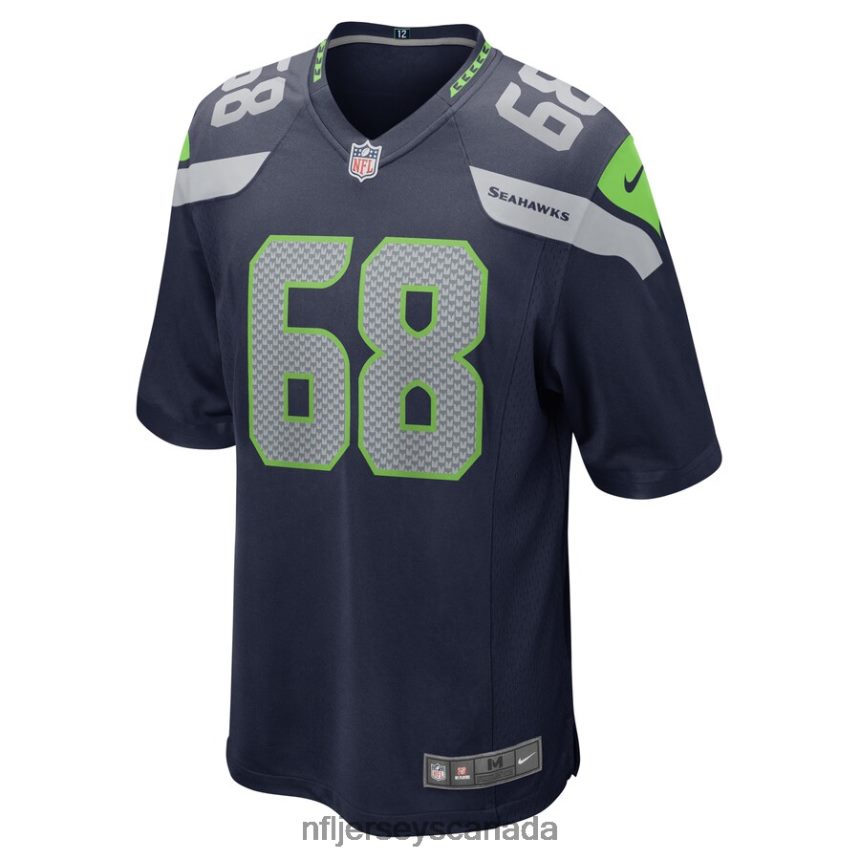 Men Seattle Seahawks Damien Lewis Nike College Navy Game Jersey Clothing NFL TBXFR65883
