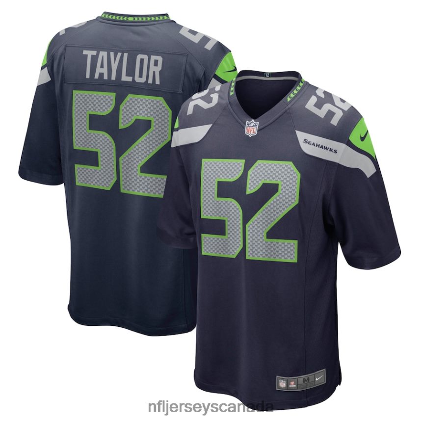 Men Seattle Seahawks Darrell Taylor Nike College Navy Game Jersey Clothing NFL TBXFR64137