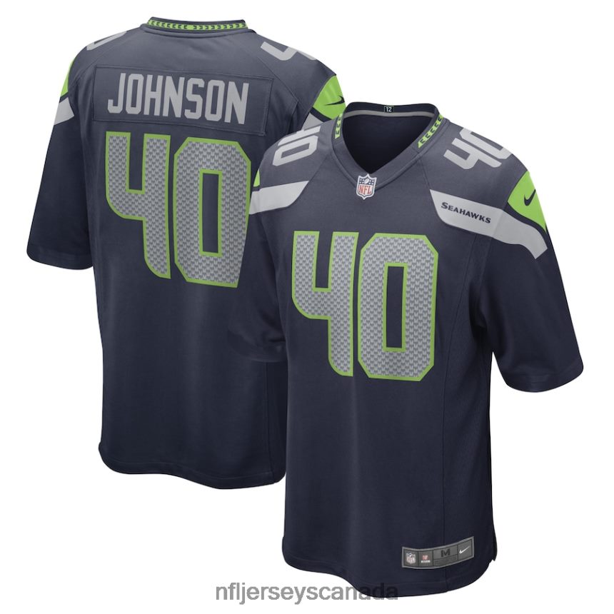 Men Seattle Seahawks Darryl Johnson Nike College Navy Game Player Jersey Clothing NFL TBXFR66414
