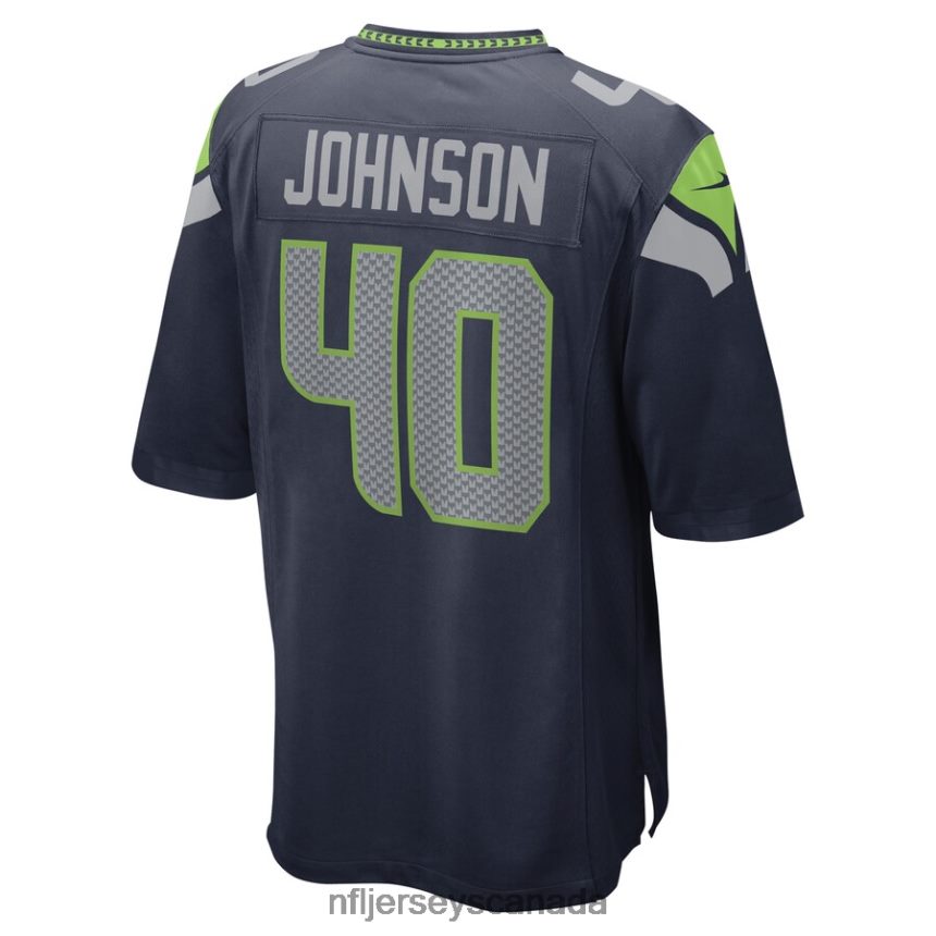 Men Seattle Seahawks Darryl Johnson Nike College Navy Game Player Jersey Clothing NFL TBXFR66414