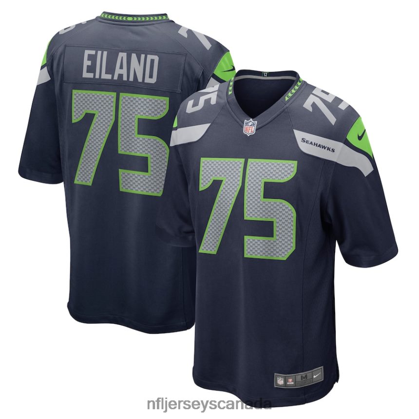 Men Seattle Seahawks Greg Eiland Nike College Navy Game Jersey Clothing NFL TBXFR64281