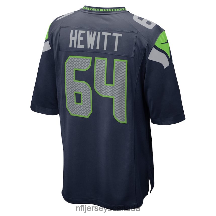 Men Seattle Seahawks Jarrod Hewitt Nike College Navy Home Game Player Jersey Clothing NFL TBXFR66443
