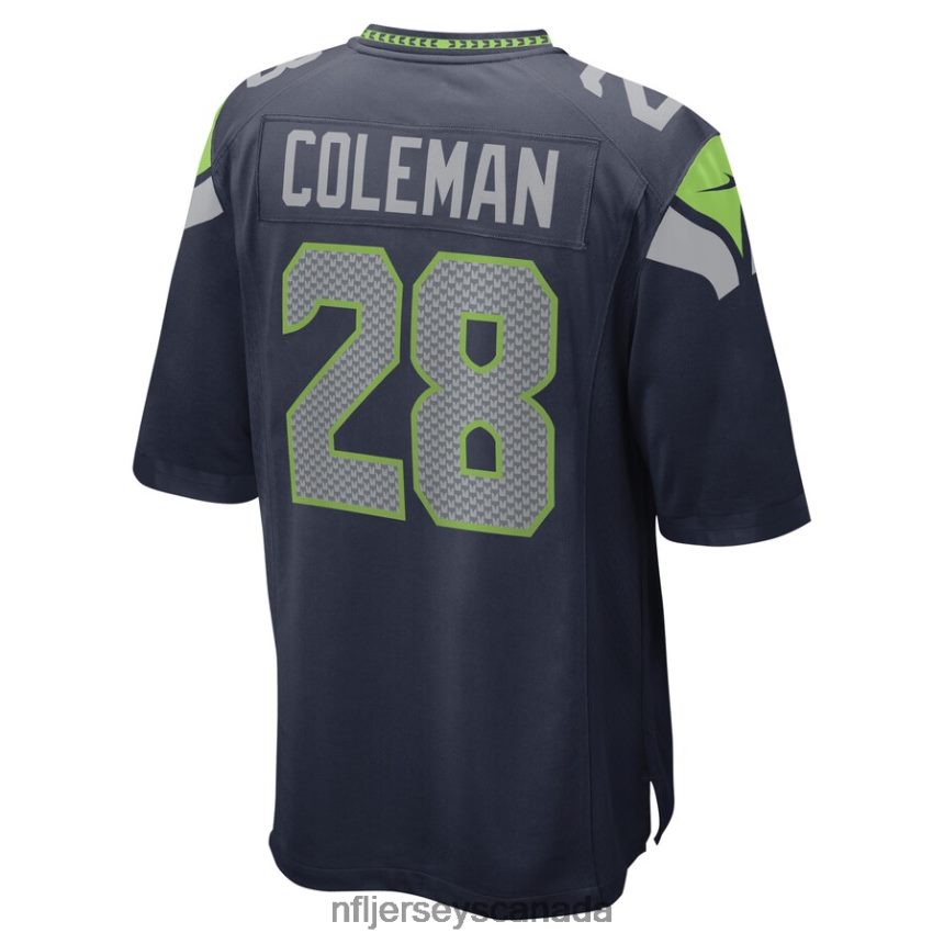 Men Seattle Seahawks Justin Coleman Nike College Navy Game Player Jersey Clothing NFL TBXFR65943