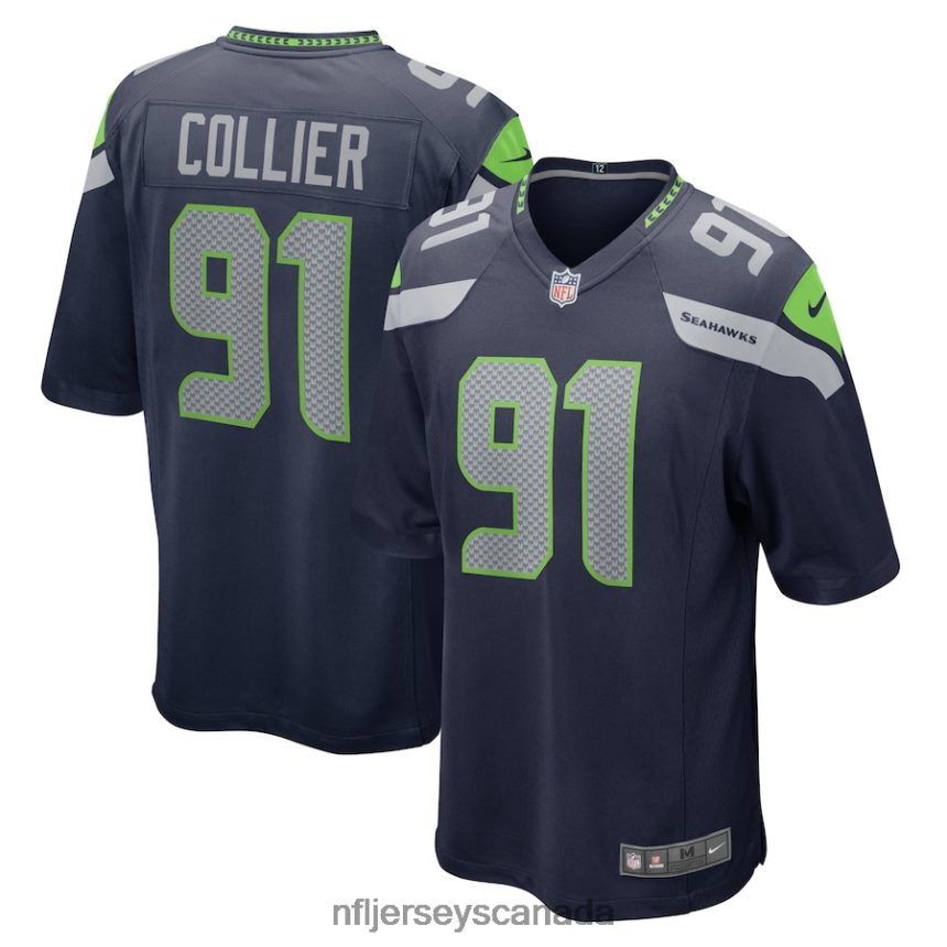 Men Seattle Seahawks LJ Collier Nike College Navy Game Jersey Clothing NFL TBXFR62152