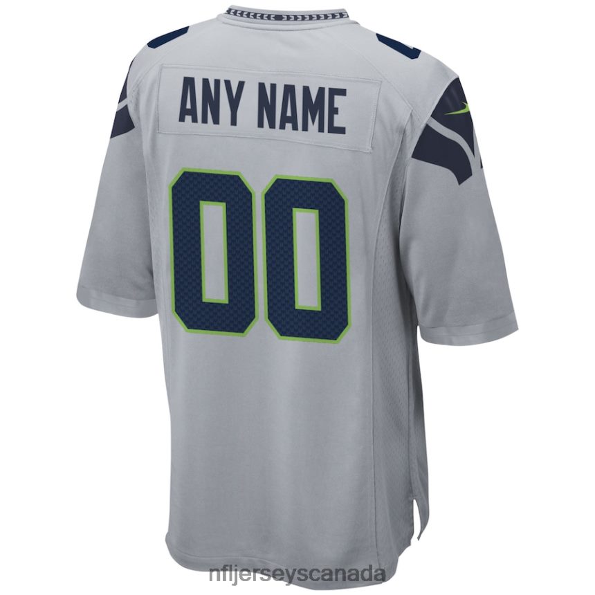 Men Seattle Seahawks Nike Gray Alternate Custom Game Jersey Clothing NFL TBXFR6132