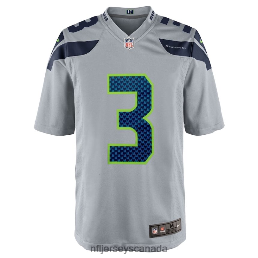 Men Seattle Seahawks Russell Wilson Nike Gray Alternate Game Jersey Clothing NFL TBXFR61877