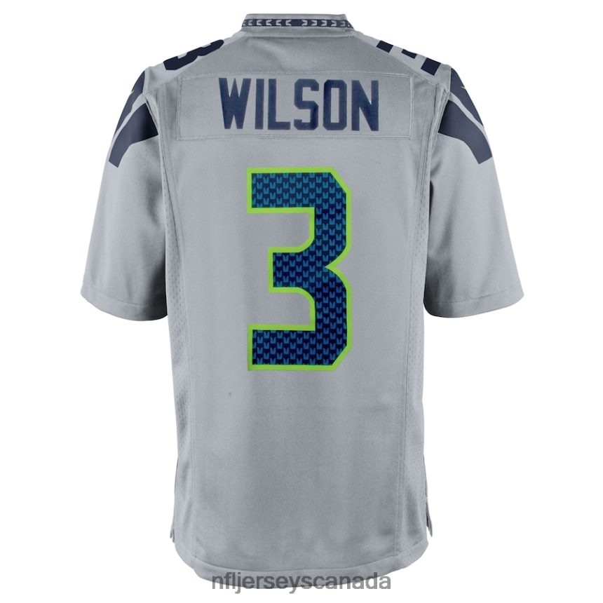 Men Seattle Seahawks Russell Wilson Nike Gray Alternate Game Jersey Clothing NFL TBXFR61877