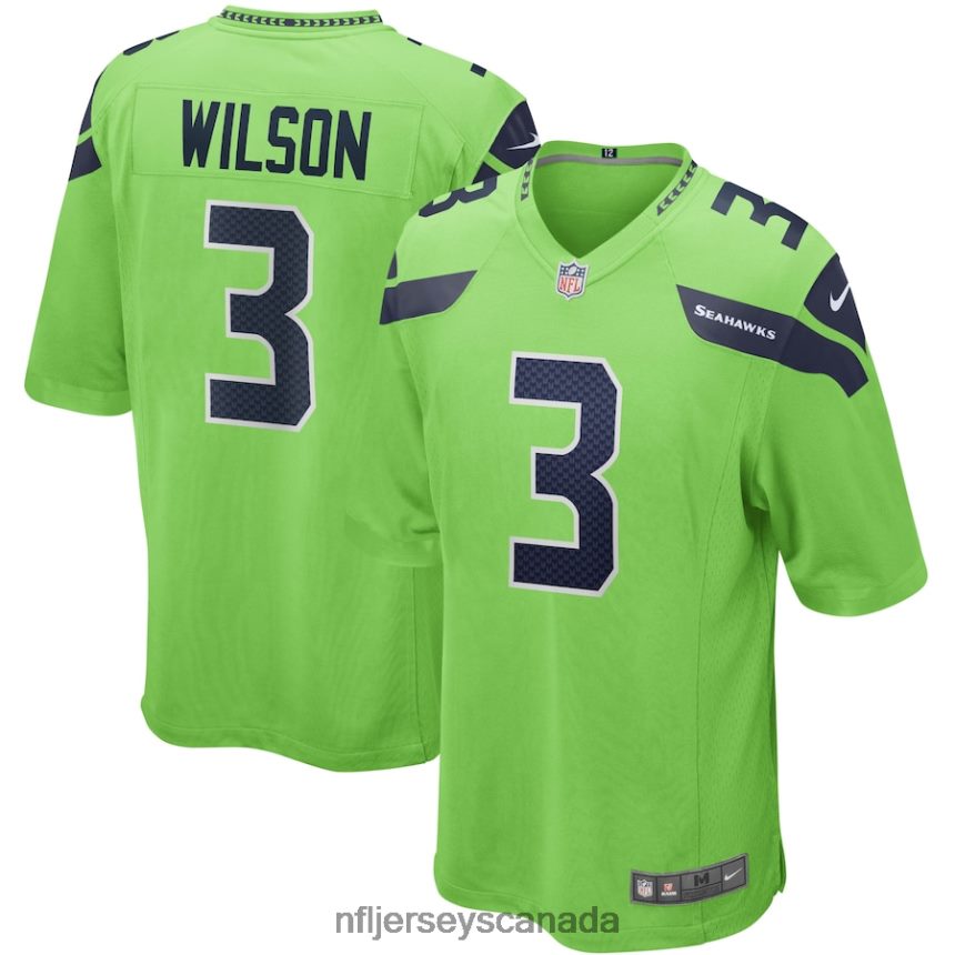 Men Seattle Seahawks Russell Wilson Nike Neon Green Alternate Game Jersey Clothing NFL TBXFR61032