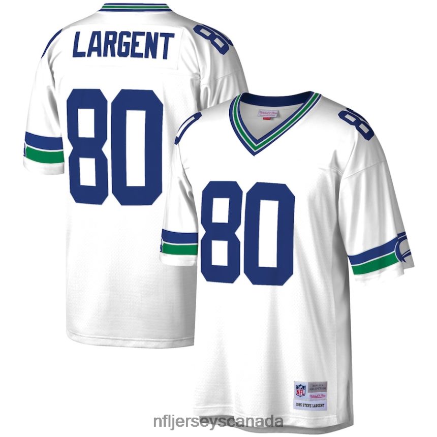 Men Seattle Seahawks Steve Largent Mitchell  Ness White Legacy Replica Jersey Clothing NFL TBXFR62539