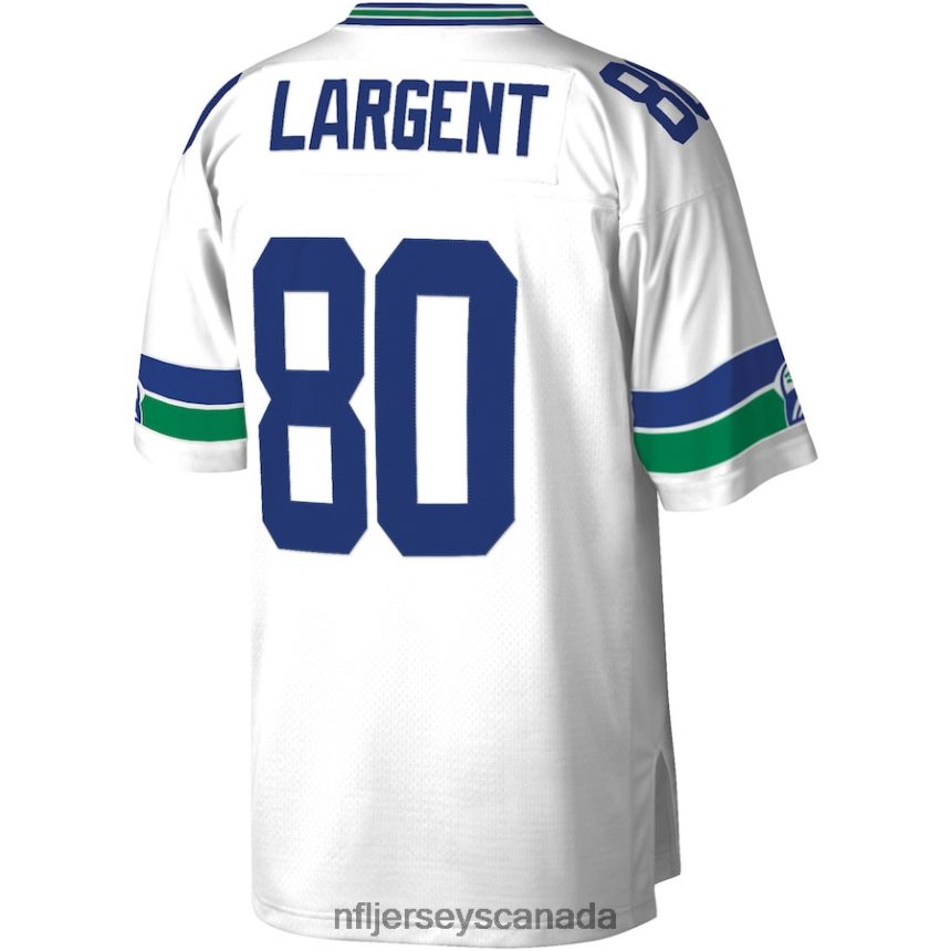 Men Seattle Seahawks Steve Largent Mitchell  Ness White Legacy Replica Jersey Clothing NFL TBXFR62539