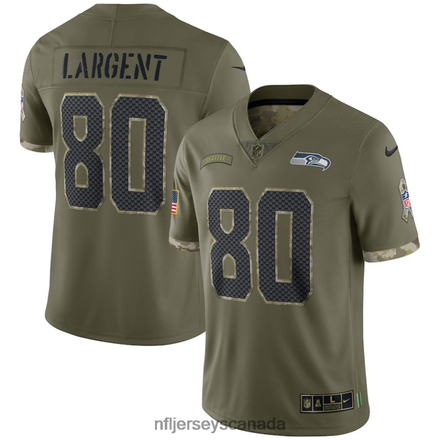 Men Seattle Seahawks Steve Largent Nike Olive 2022 Salute To Service Retired Player Limited Jersey Clothing NFL TBXFR62481