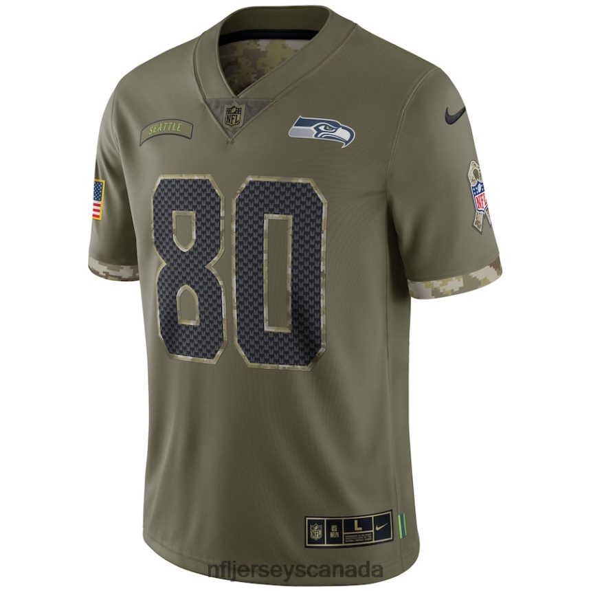 Men Seattle Seahawks Steve Largent Nike Olive 2022 Salute To Service Retired Player Limited Jersey Clothing NFL TBXFR62481