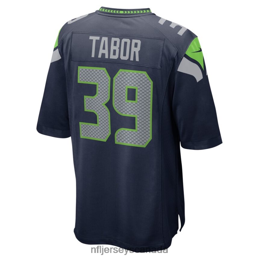 Men Seattle Seahawks Teez Tabor Nike College Navy Home Game Player Jersey Clothing NFL TBXFR66183