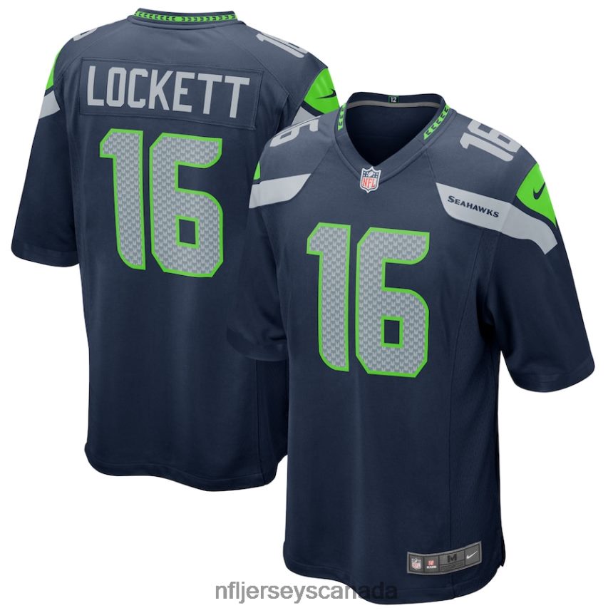 Men Seattle Seahawks Tyler Lockett Nike College Navy Game Jersey Clothing NFL TBXFR6367