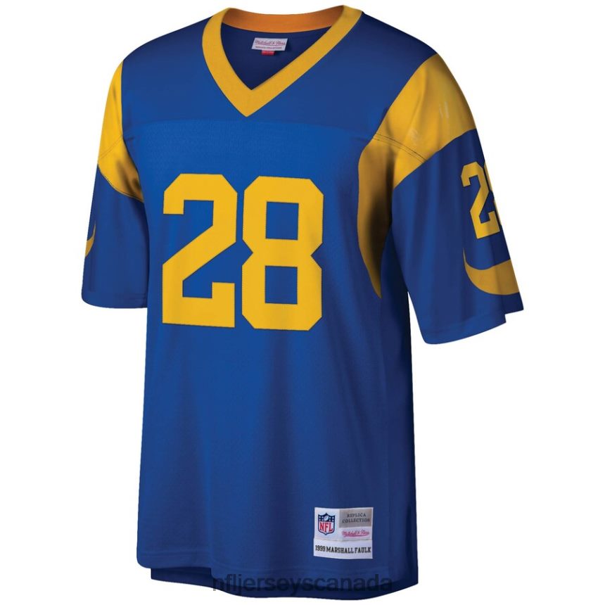 Men St Louis Rams Marshall Faulk Mitchell  Ness Royal Legacy Replica Jersey Clothing NFL TBXFR61492