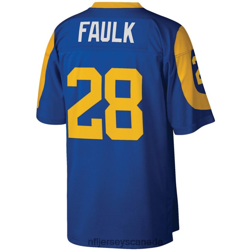 Men St Louis Rams Marshall Faulk Mitchell  Ness Royal Legacy Replica Jersey Clothing NFL TBXFR61492