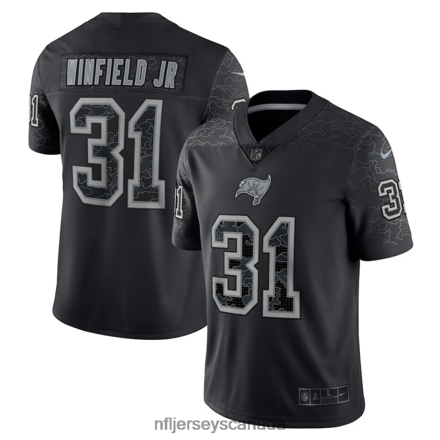 Men Tampa Bay Buccaneers Antoine Winfield Jr Nike Black RFLCTV Limited Jersey Clothing NFL TBXFR61459