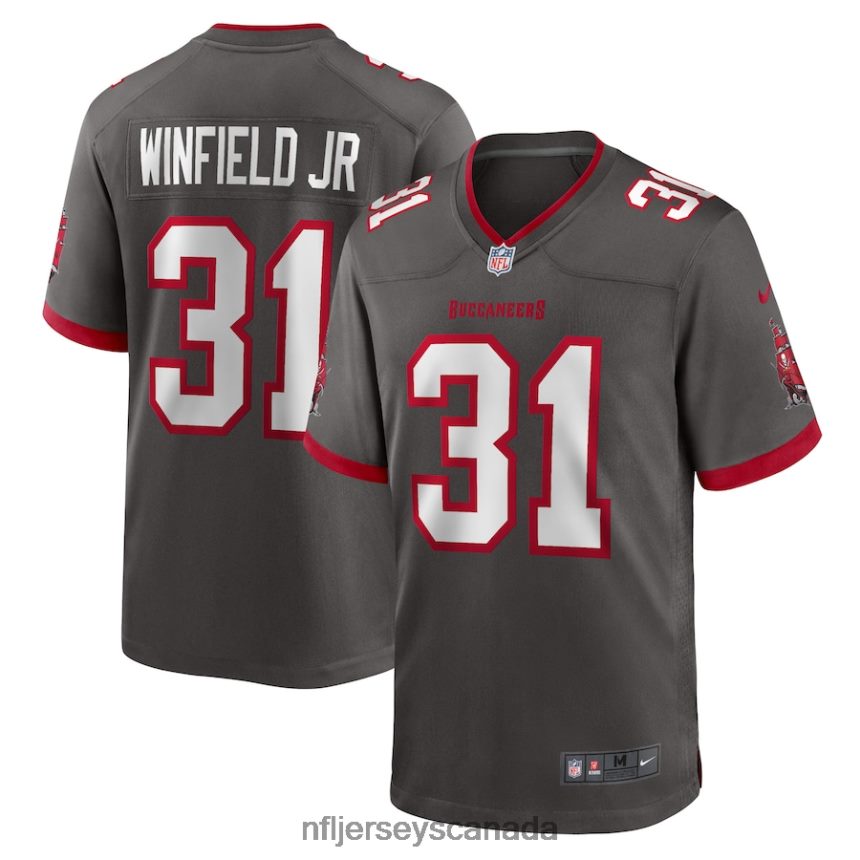 Men Tampa Bay Buccaneers Antoine Winfield Jr Nike Pewter Game Jersey Clothing NFL TBXFR62467