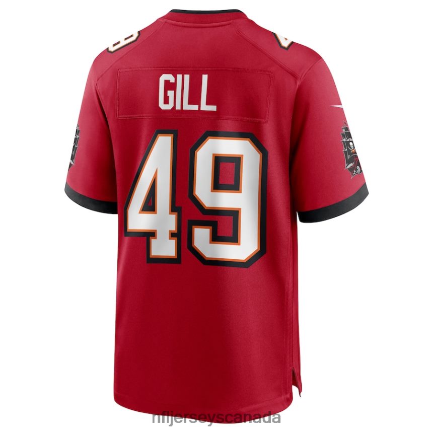 Men Tampa Bay Buccaneers Cam Gill Nike Red Game Jersey Clothing NFL TBXFR66377