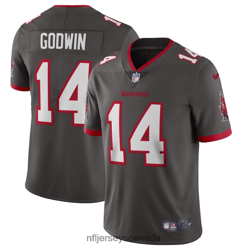 Men Tampa Bay Buccaneers Chris Godwin Nike Pewter Alternate Vapor Limited Jersey Clothing NFL TBXFR62914