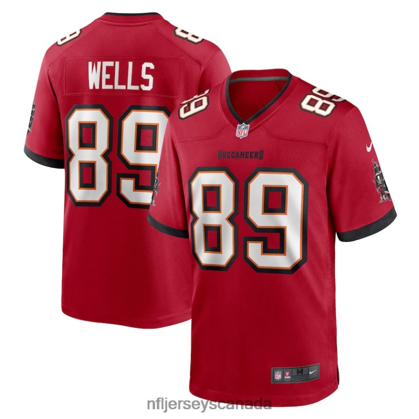 Men Tampa Bay Buccaneers David Wells Nike Red Home Game Player Jersey Clothing NFL TBXFR66137