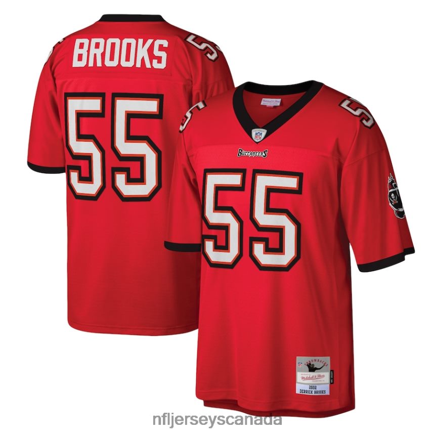 Men Tampa Bay Buccaneers Derrick Brooks Mitchell  Ness Red Legacy Replica Jersey Clothing NFL TBXFR64084