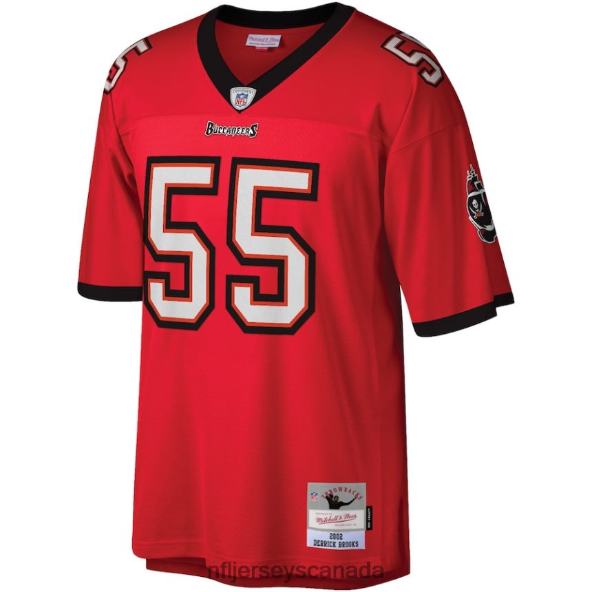 Men Tampa Bay Buccaneers Derrick Brooks Mitchell  Ness Red Legacy Replica Jersey Clothing NFL TBXFR64084