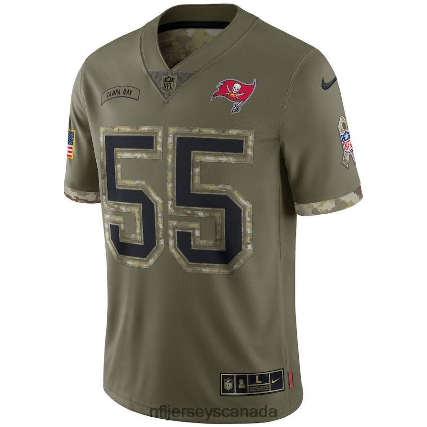 Men Tampa Bay Buccaneers Derrick Brooks Nike Olive 2022 Salute To Service Retired Player Limited Jersey Clothing NFL TBXFR61478