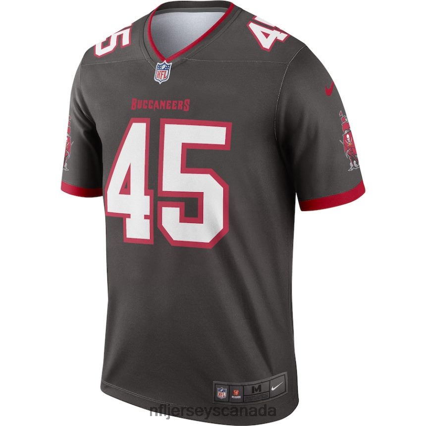 Men Tampa Bay Buccaneers Devin White Nike Pewter Alternate Legend Jersey Clothing NFL TBXFR61745