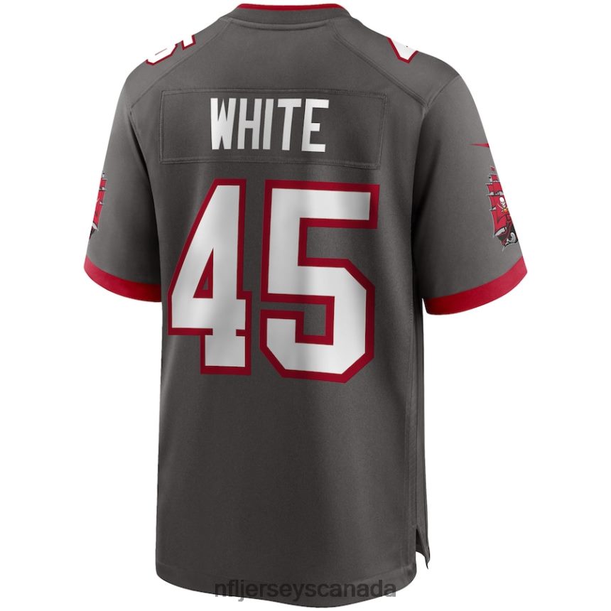 Men Tampa Bay Buccaneers Devin White Nike Pewter Game Jersey Clothing NFL TBXFR62488