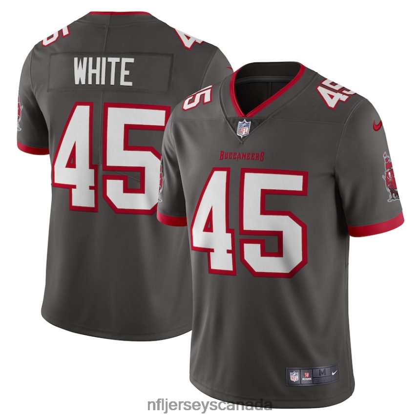Men Tampa Bay Buccaneers Devin White Nike Pewter Vapor Limited Jersey Clothing NFL TBXFR62322