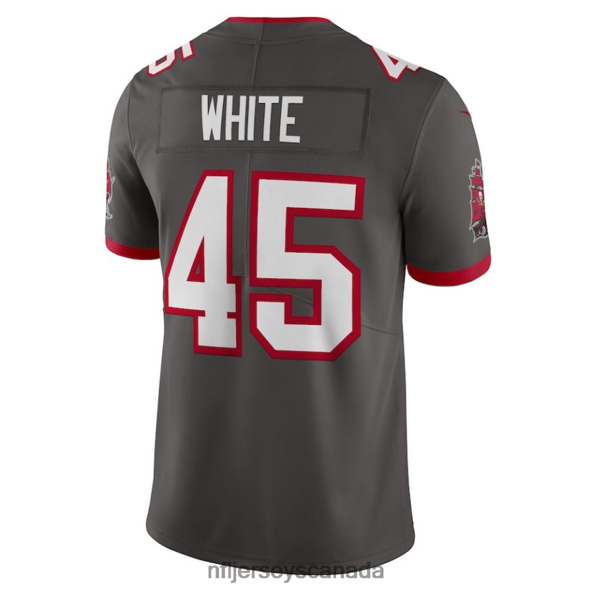 Men Tampa Bay Buccaneers Devin White Nike Pewter Vapor Limited Jersey Clothing NFL TBXFR62322
