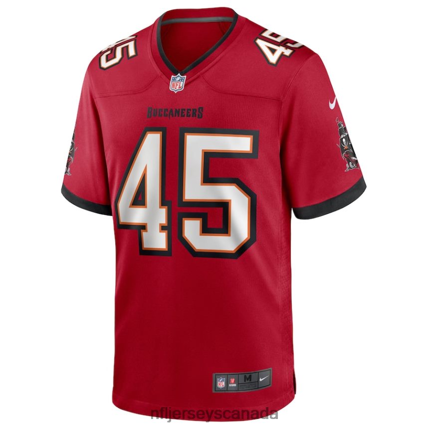 Men Tampa Bay Buccaneers Devin White Nike Red Game Player Jersey Clothing NFL TBXFR64479