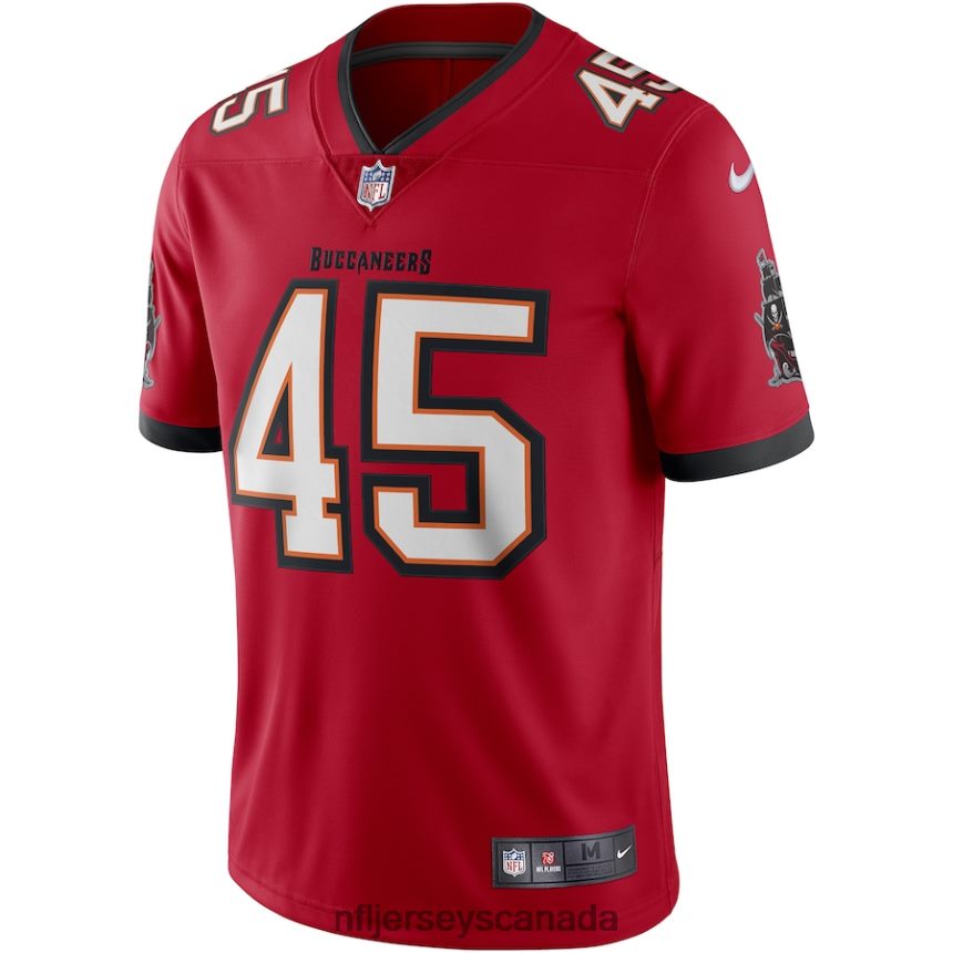 Men Tampa Bay Buccaneers Devin White Nike Red Vapor Limited Jersey Clothing NFL TBXFR66031