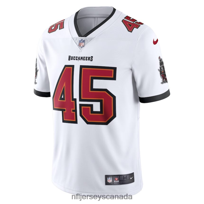 Men Tampa Bay Buccaneers Devin White Nike White Vapor Limited Player Jersey Clothing NFL TBXFR65462