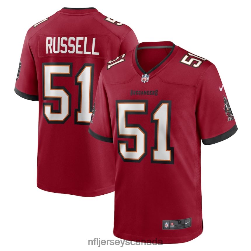 Men Tampa Bay Buccaneers JJ Russell Nike Red Game Player Jersey Clothing NFL TBXFR64512